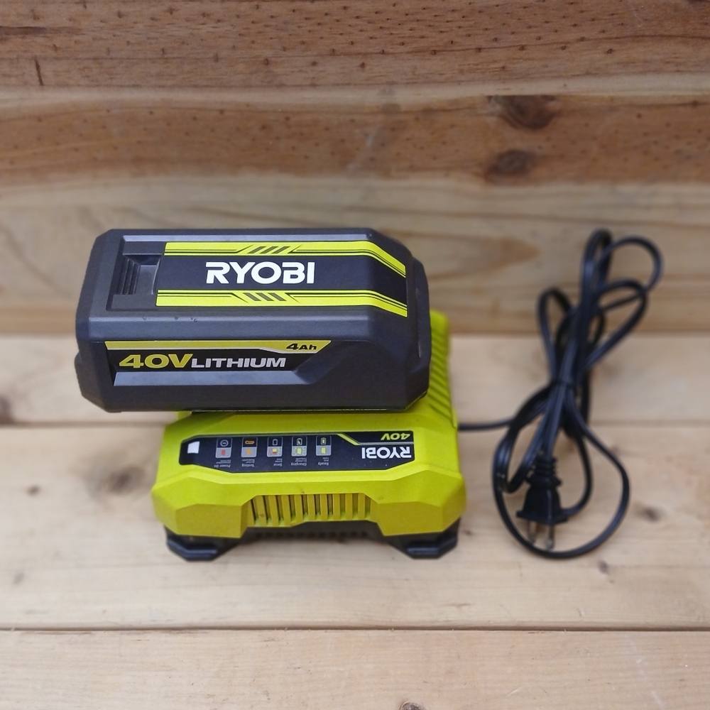 RYOBI 40V Lithium-Ion 4Ah Battery + Rapid Charger